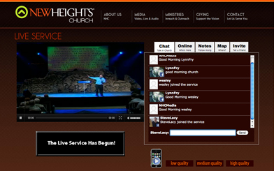 embed live church streaming