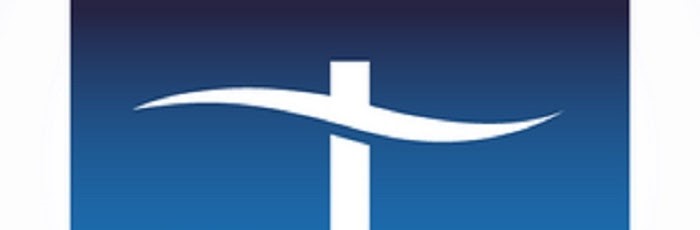 Logo with a stylized white cross on a blue gradient background, designed to appeal to streaming viewers. The horizontal beam of the cross extends outward and curves upwards slightly, symbolizing the growth and expansion of your platform's audience.